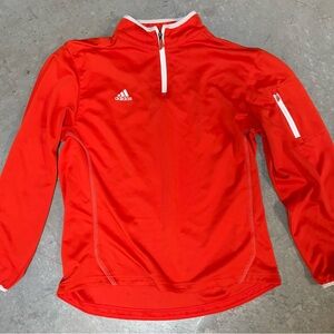 adidas Orange Climalite Q-Zip Training Top with White Trim